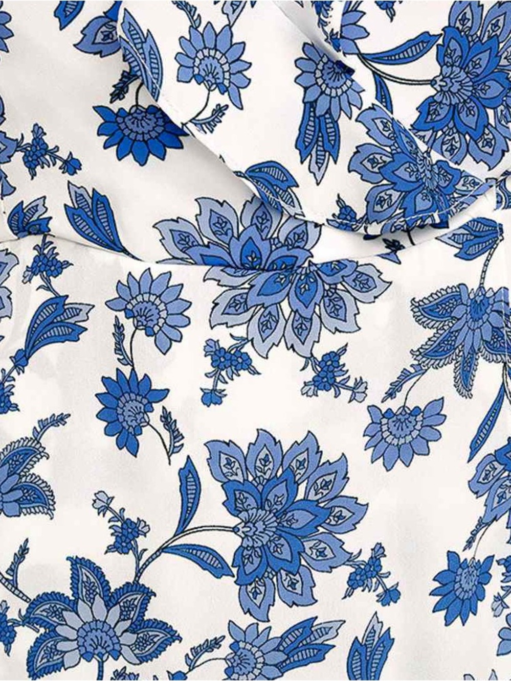 Lulus Arise Blue White Floral Cold Shoulder Midi Dress Wedding Guest M - Picture 15 of 17